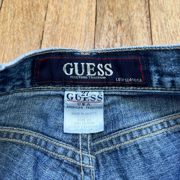 Guess Vintage Y2K Low Rise Bootcut Flare Jeans Hip Huggers Zip‎ Pockets Size 27" - Picture 10 of 13
